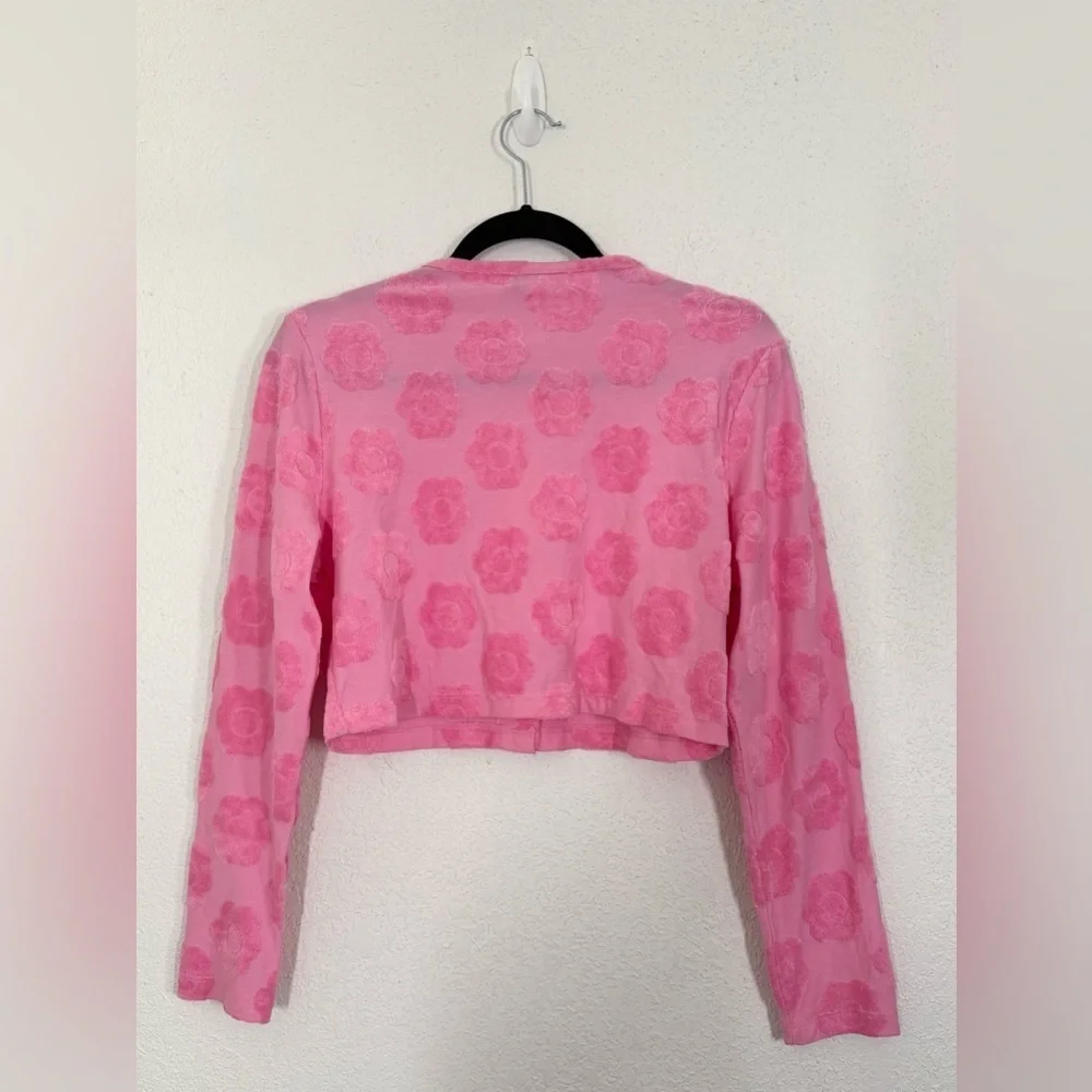 Frankies Bikinis Pink Floral Terry Cardigan and Wrap Skirt SET Size Medium NEW